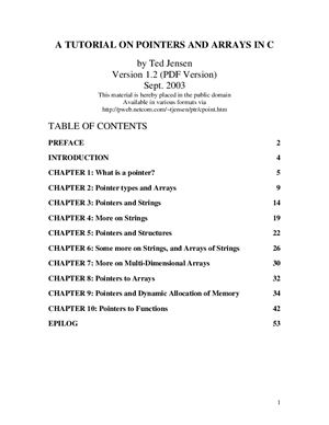 A Tutorial On Pointers And Arrays In C