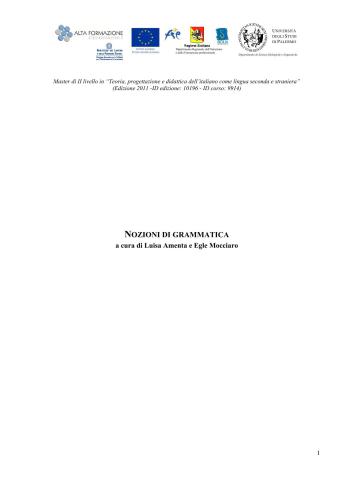 Nozioni di grammatica