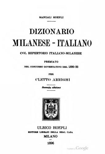 Dizionario milanese - italiano