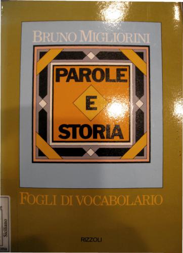 Parole e storia. Fogli di vocabolario