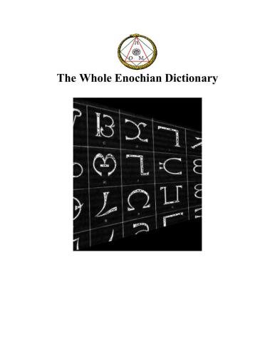 Полный енохианский словарь / Whole Enochian Dictionary
