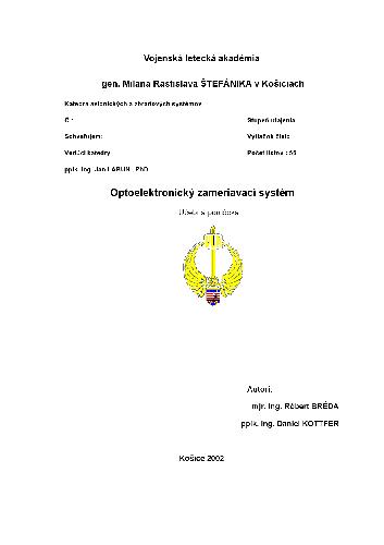 Optoelektronický zameriavací systém.