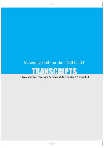 Mastering Skills for the TOEFL iBT - Transcripts