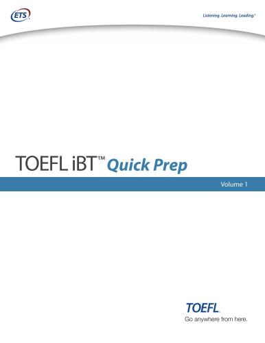 TOEFL iBT Quick Prep - Volume 1