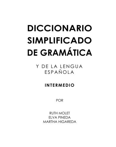 Diccionario simplificado de gramática y de la lengua española