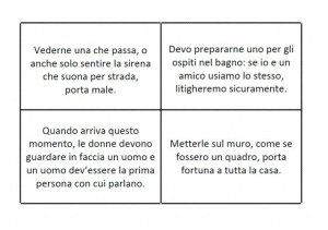 Superstizioni italiane. Carte delle superstizioni