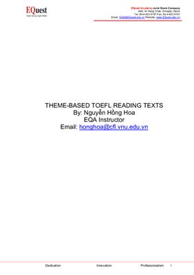 Theme-Based TOEFL Reading Texts