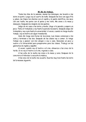 Mi día de trabajo