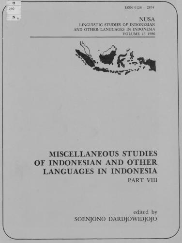Miscellaneous Studies of Indonesian and Other Languages in Indonesia, part VIII