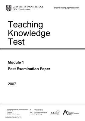 TKT Module 1 Past Examination Paper 2007