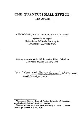 The quantum Hall effect (Jerusalem 2002 winter school)