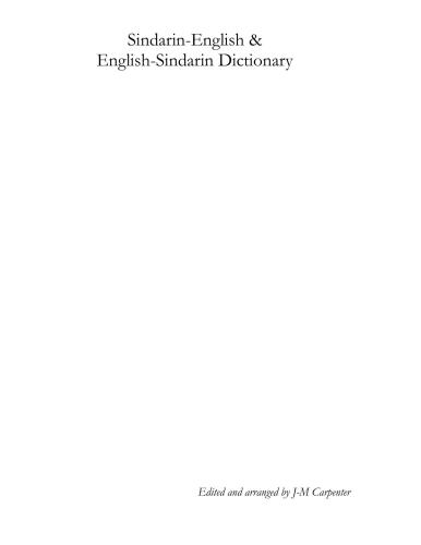 Sindarin-English & English-Sindarin Dictionary