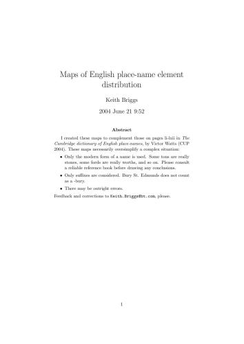 Maps of English place-name element distribution