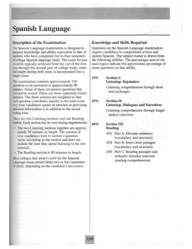 CLEP 2011 Spanish Study Guide
