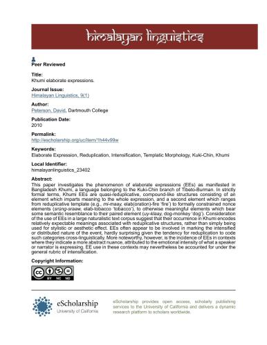 Khumi elaborate expressions