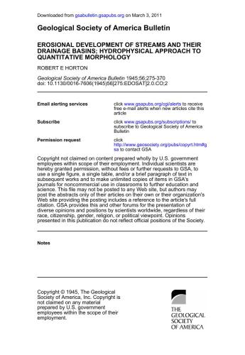 Erosional development of streams and their drainage basins: hydrological approach to quantitative morphology