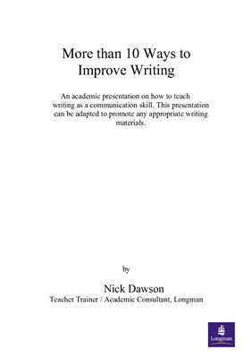 More Than 10 Ways to Improve Writing