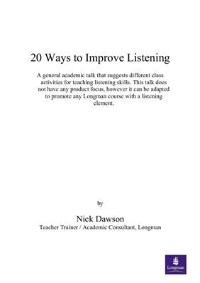 20 Ways to Improve Listening +