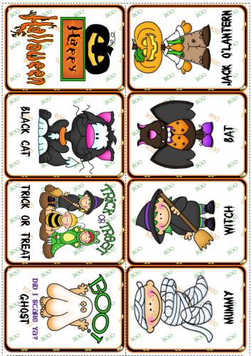 Halloween - cards (картинка-словарь)