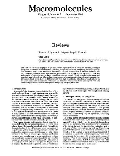 Theory of lyotropic polymer liquid crystals