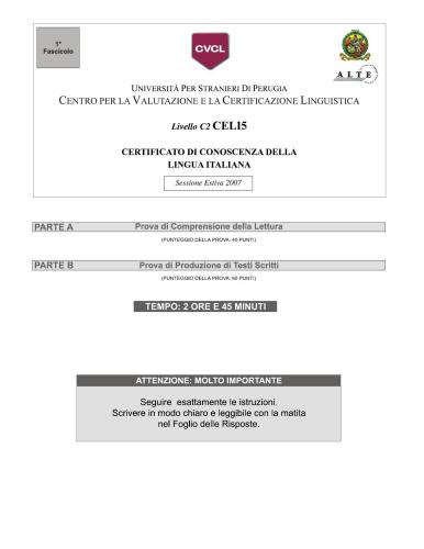 CELI C2. Материалы экзаменационной сессии июнь 2007