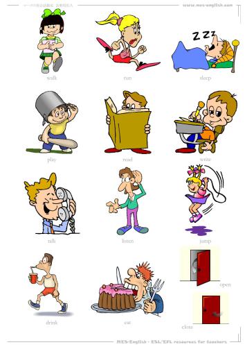 Словарь - картинка. Action Verbs. English. Part 1