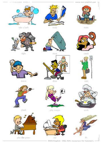 Словарь - картина. Action Verbs. English. Part 3