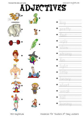 Adjectives worksheets appearance