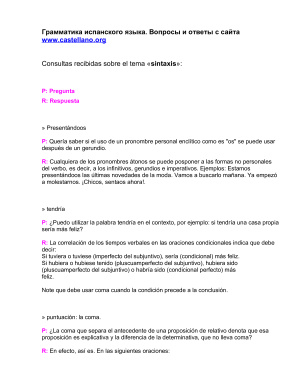 Consultas sobre la lengua castellana. Sintaxis