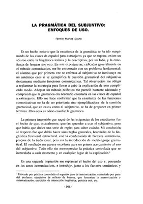 La pragmática del subjuntivo: enfoques de uso