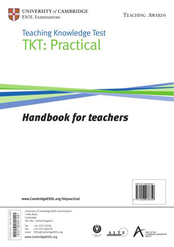 TKT: Practical, ESOL Examination, Handbook for teachers