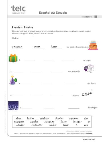 Telc. Тематический шаблон Eventos