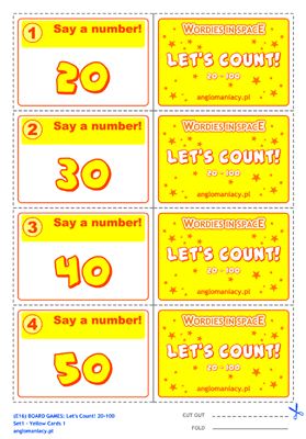 Board Game Let's Count! (Numbers 20-100)