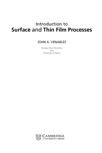 Introduction to surface and thin film processes
