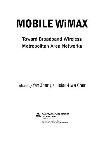 Mobile WiMAX Toward Broadband Wireless Metropolitan Area Networks