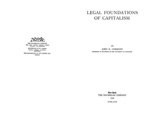 Legal Foundations of Capitalism