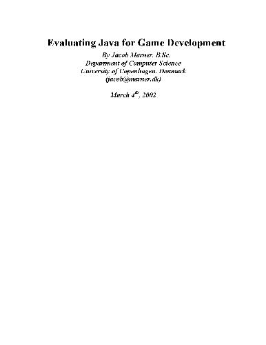 Evaluating Java for Game Development