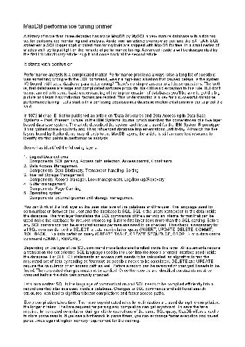 maxdb performance primer