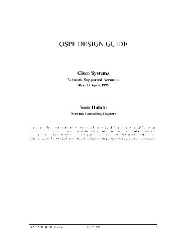 Cisco Router OSPF: Design & Implementaton Guide