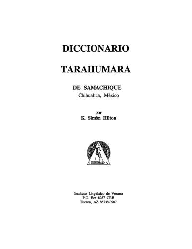 Diccionario tarahumara de Samachique, Chihuahua, México