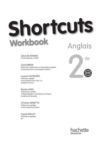 Anglais 2e A2-B1 Shortcuts: Workbook