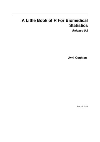 A Little Book of R for Biomedical Statistics