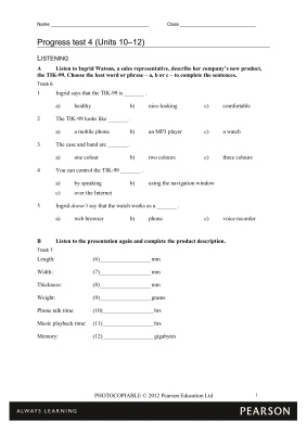 Market Leader. Pre-Intermediate. Tests