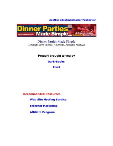 Dinner Parties Made Simple