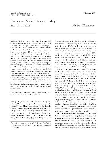 Corporate Social Responsibity and Firm Size