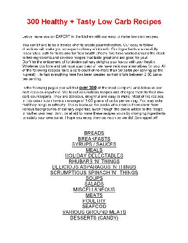 Healthy Low Carb Recipes