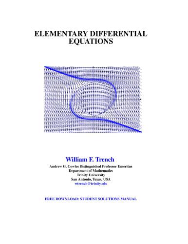 Elementary Differential Equations