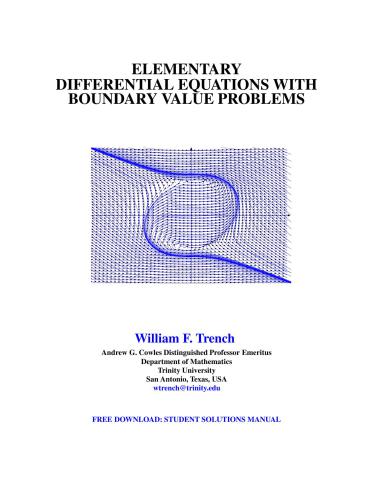 Elementary Differential Equations with Boundary Value Problems