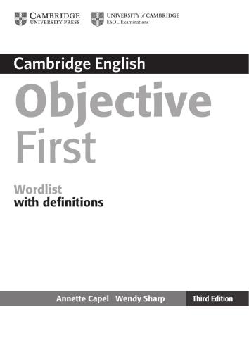 Objective First - Wordlist With Definitions