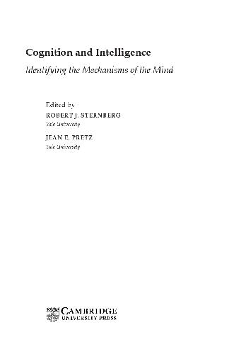Cognition and Intelligence - Identifying the Mechanisms of the Mind